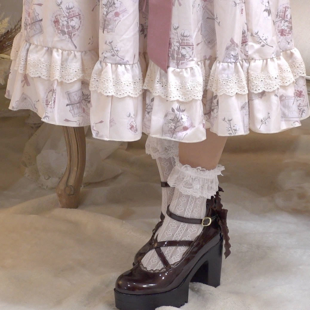 Pre-order [IDOLFILE] featured products | Sweet loli lolita dress with pearl and pink sash ribbon