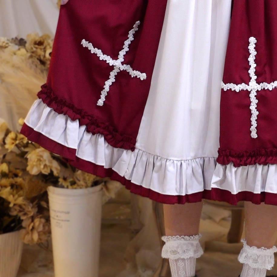 になぴよSelect♡十字レースの聖女のロリータドレス  ヘッドドレス【セット販売】