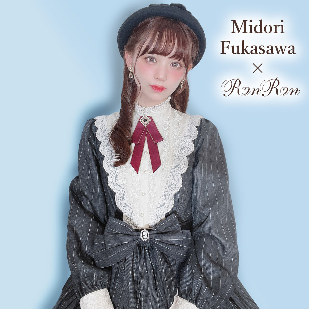 【予約販売】英国クラシカルロリィタ縦縞ワンピース