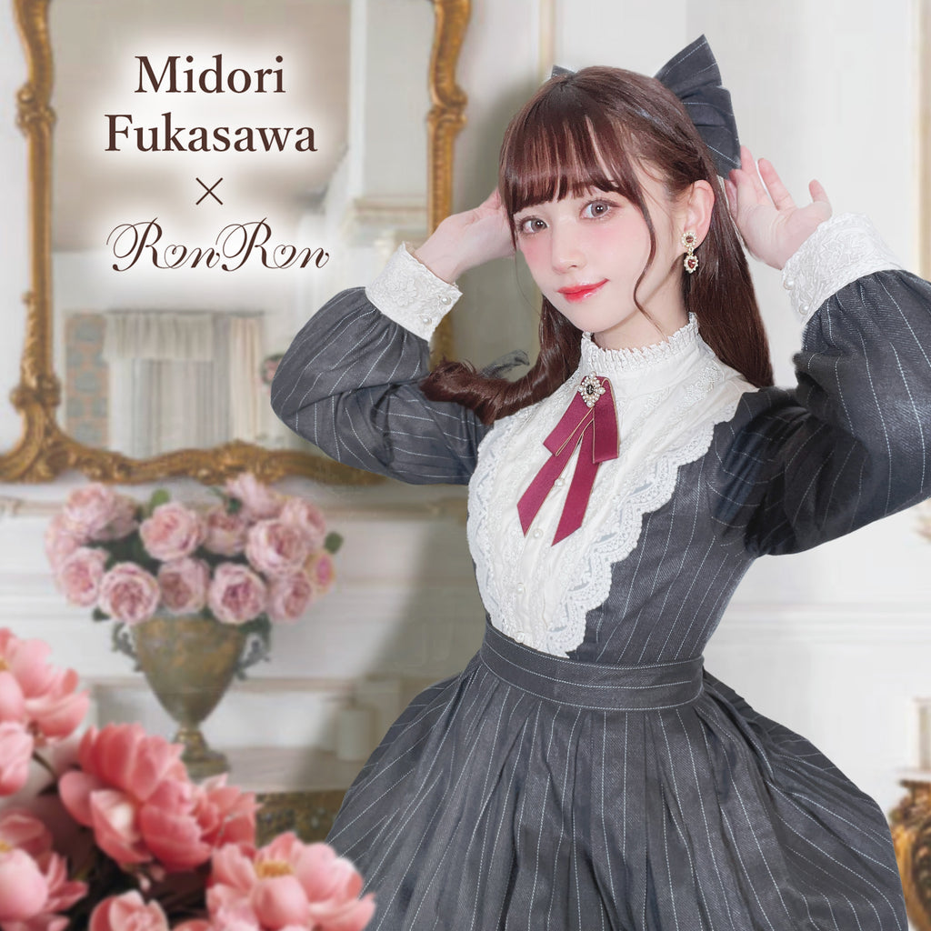 【予約販売】英国クラシカルロリィタ縦縞ワンピース